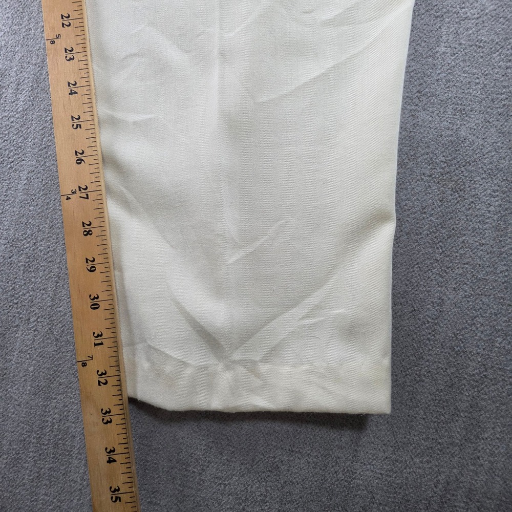 Worthington Pleated Trousers Women 16 Tall Cream Vintage High Waist Tapered Leg - Picture 7 of 16